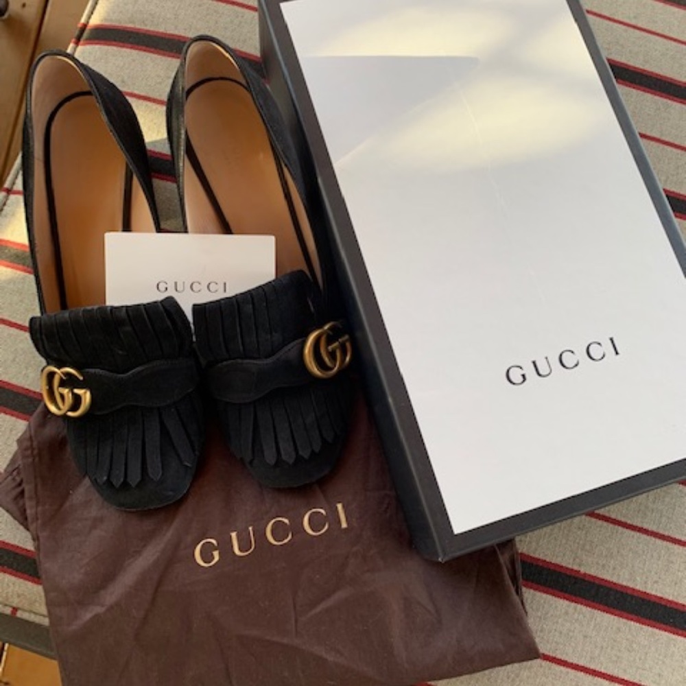 Gucci Marmont Suede Pumps